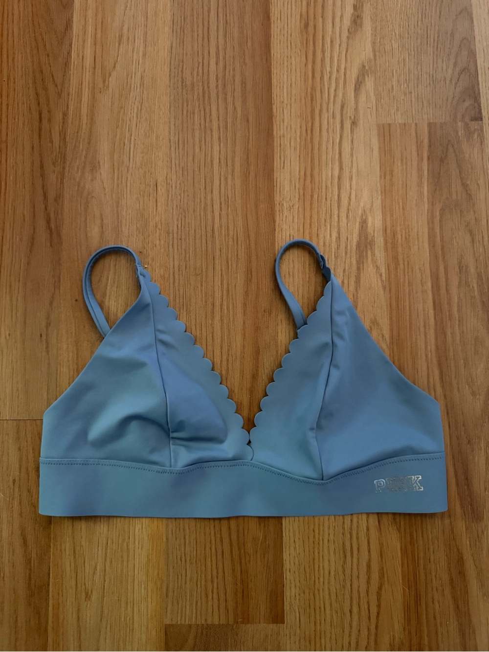 PINK Victoria's Secret Light Blue Scalloped Bralette small